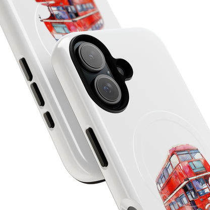 Vintage Double-Decker Bus Phone Case, Tough Magnetic Cases, Unique Mobile Cover, Gifts for Travelers, London-Themed Accessories