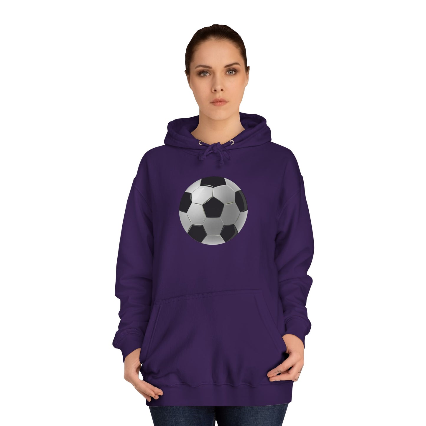 Dynamic Football Design - Sports Passion and Energetic Unisex College Hoodie