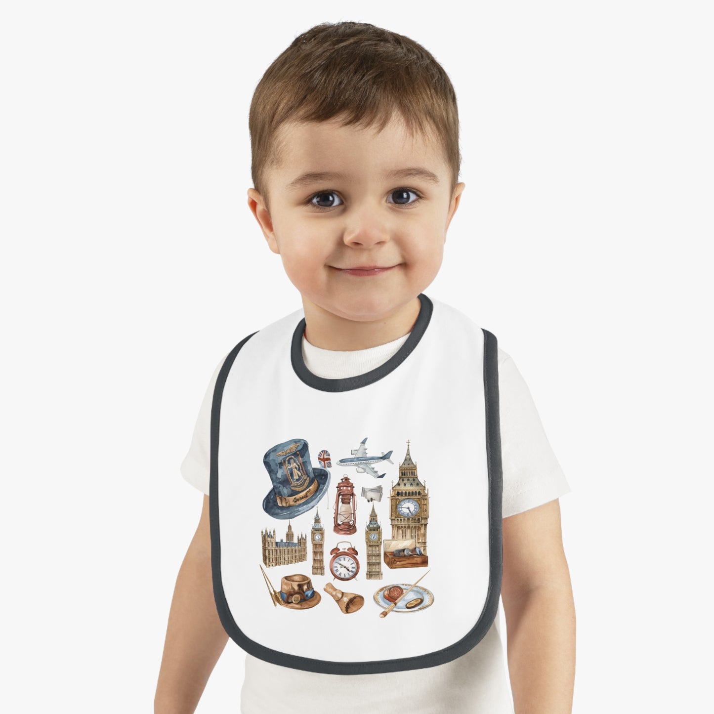London Adventure Bib for Babies, Cute Baby Bib, Unique Baby Gift, Baby Shower, Travel Themed Bib, Infant Bib