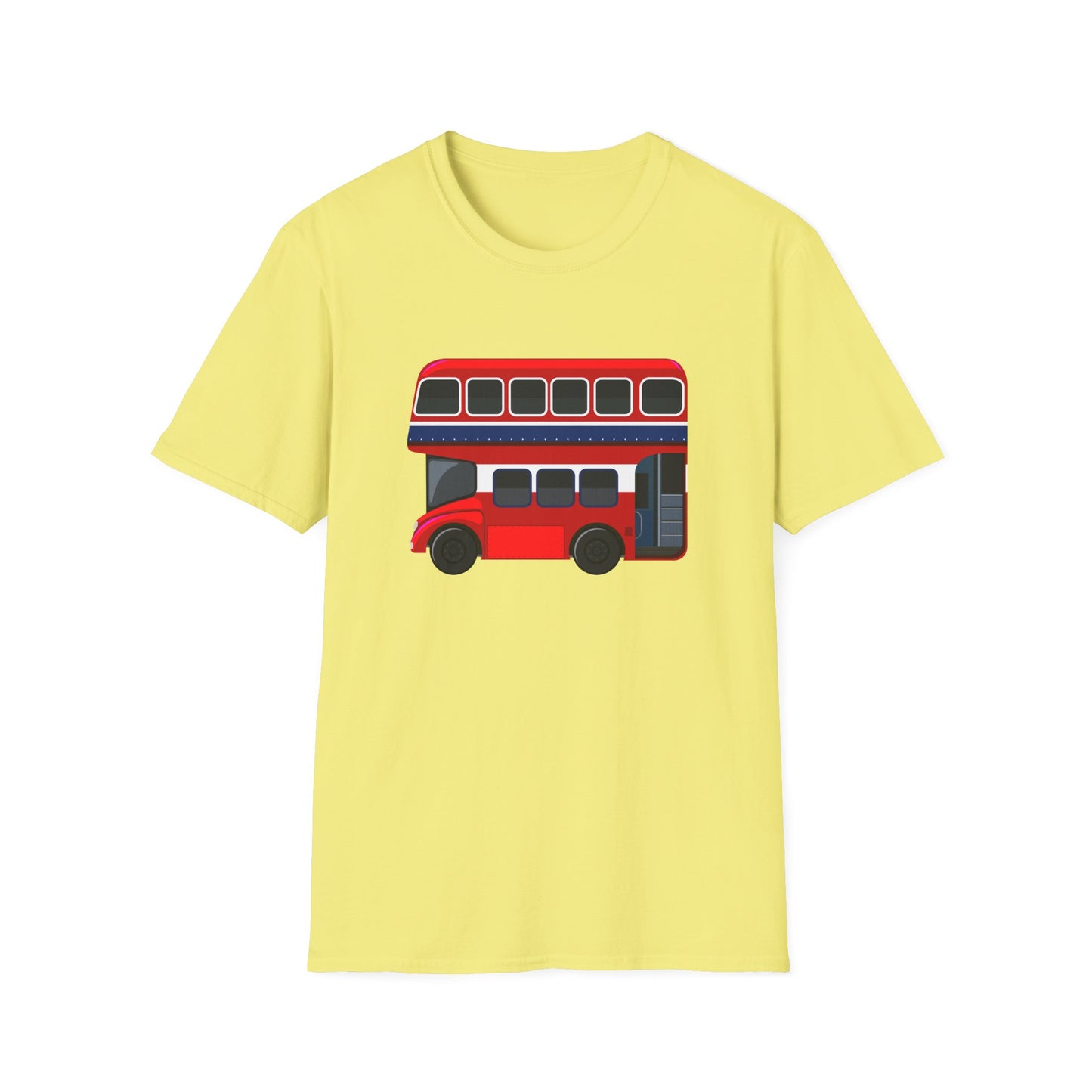 London Transport English Bus - Iconic Red Double-Decker Versatile Unisex Softstyle T-Shirt