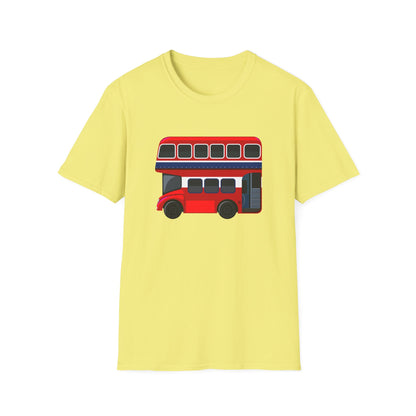 London Transport English Bus - Iconic Red Double-Decker Versatile Unisex Softstyle T-Shirt