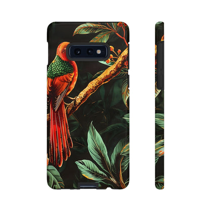 Tough Cases for Nature Lovers, Tropical Bird Phone Case, Eco-Friendly Cover, Gift for Bird Watchers, Vibrant Floral Design