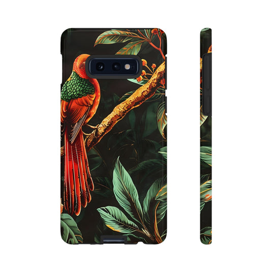 Tough Cases for Nature Lovers, Tropical Bird Phone Case, Eco-Friendly Cover, Gift for Bird Watchers, Vibrant Floral Design