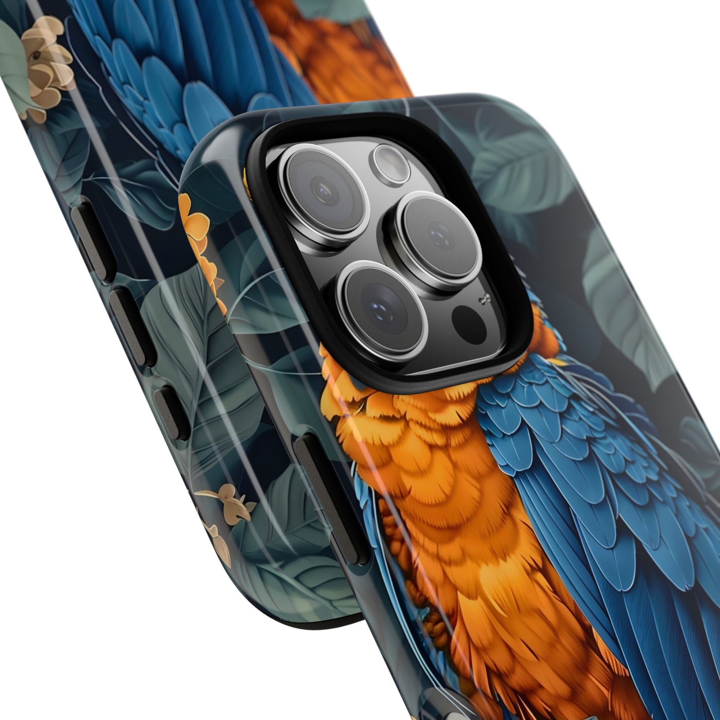Tropical Parrot Phone Case - Tough Cases, Colorful Phone Cover, Nature Lover Gift, Floral Design, Bird Lover Accessory