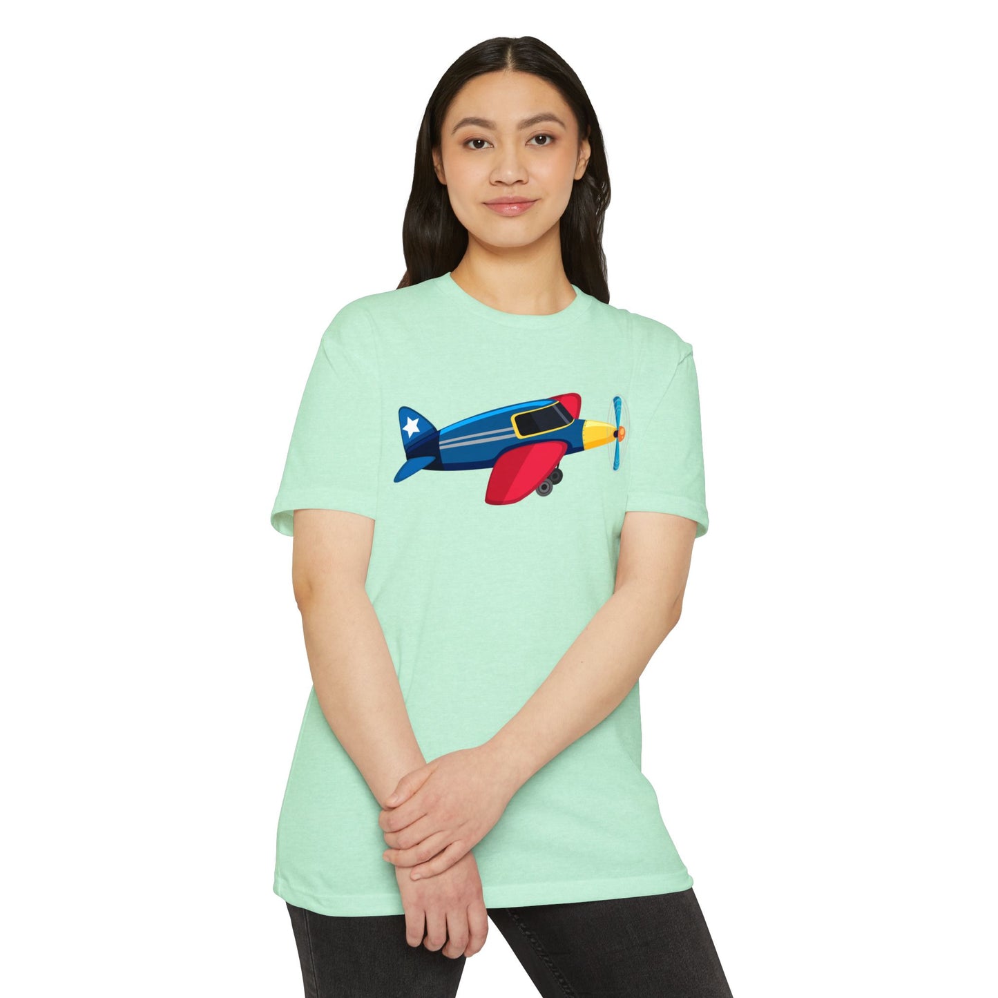 Unisex CVC Jersey T-shirt - Vintage Airplane Illustration - Retro Aviation Design