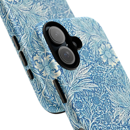 Stylish Phone Case, Tough Floral Phone Cover, Fashionable Tech Accessory, Gift for Her, Blue Flower Design