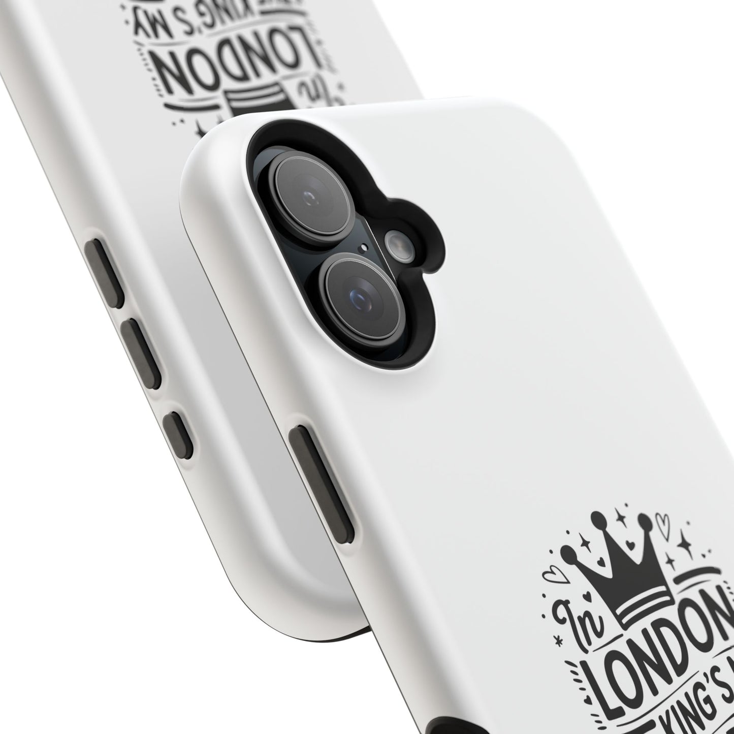 London Themed Magnetic Tough Cases, Phone Accessories, Gift for Travelers, Unique Mobile Cover, London Souvenir, Design: King's My Neighbor