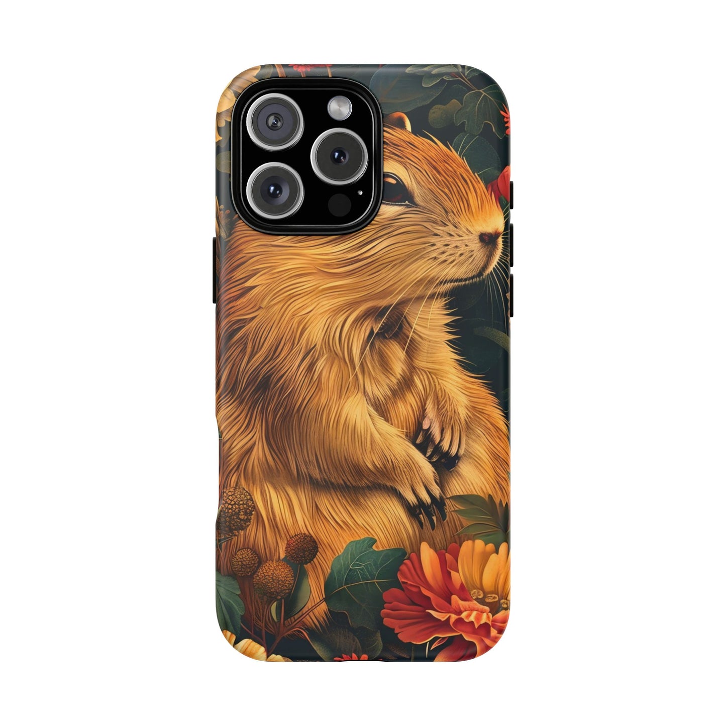 Cute Animal Phone Case, Floral Design Tough Cases for Nature Lovers, Gifts for Her, Customizable Mobile Accessory, Pet Lover Phone Cover