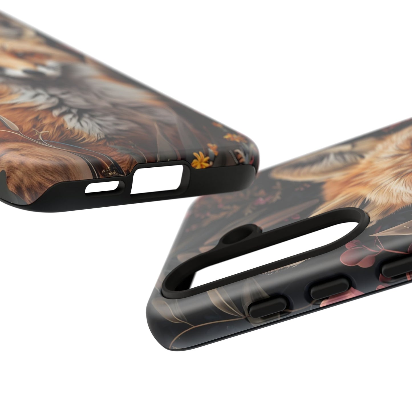 Fox Floral Phone Case, Tough Cases for Animal Lovers, Nature Themed Gift, Cute Phone Cover, Wild Fox Protector