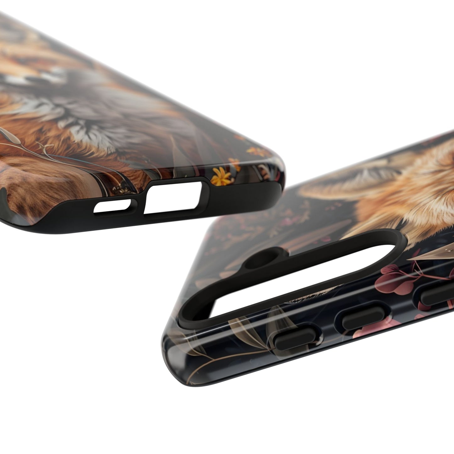 Fox Floral Phone Case, Tough Cases for Animal Lovers, Nature Themed Gift, Cute Phone Cover, Wild Fox Protector