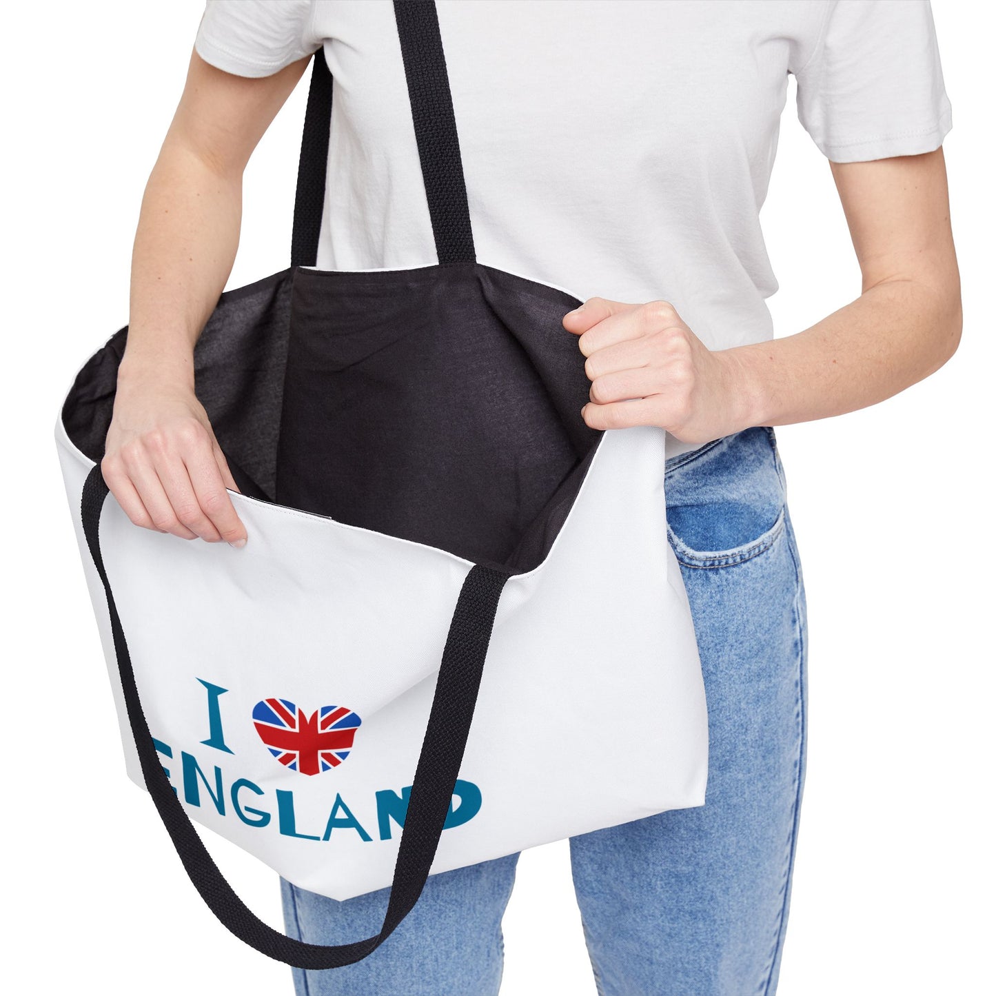 I Love England Weekender Tote Bag - Travel Carry-All, Holiday Gift, Beach Bag, Vacation Essentials, Custom Canvas Bag