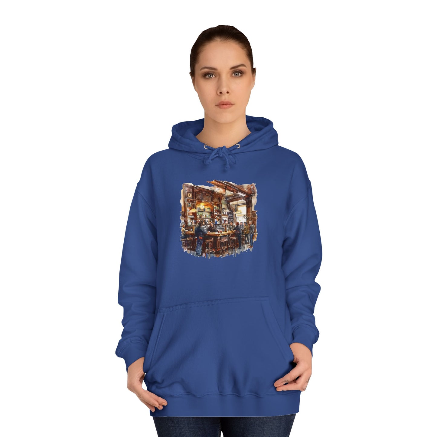 Unisex College Hoodie - Old World Charm - British Pub Traditions