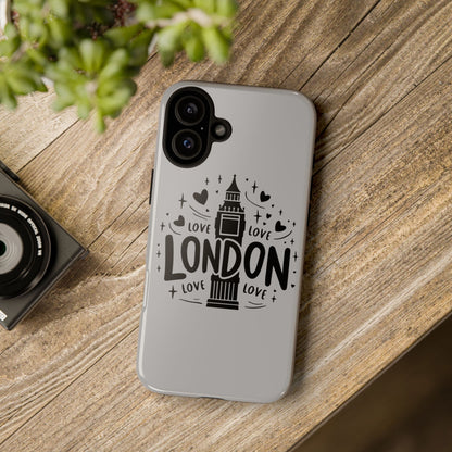 London Love Phone Case, Tough Cases, Stylish Phone Accessories, Unique Gift for Travelers, London Souvenir, Love Design