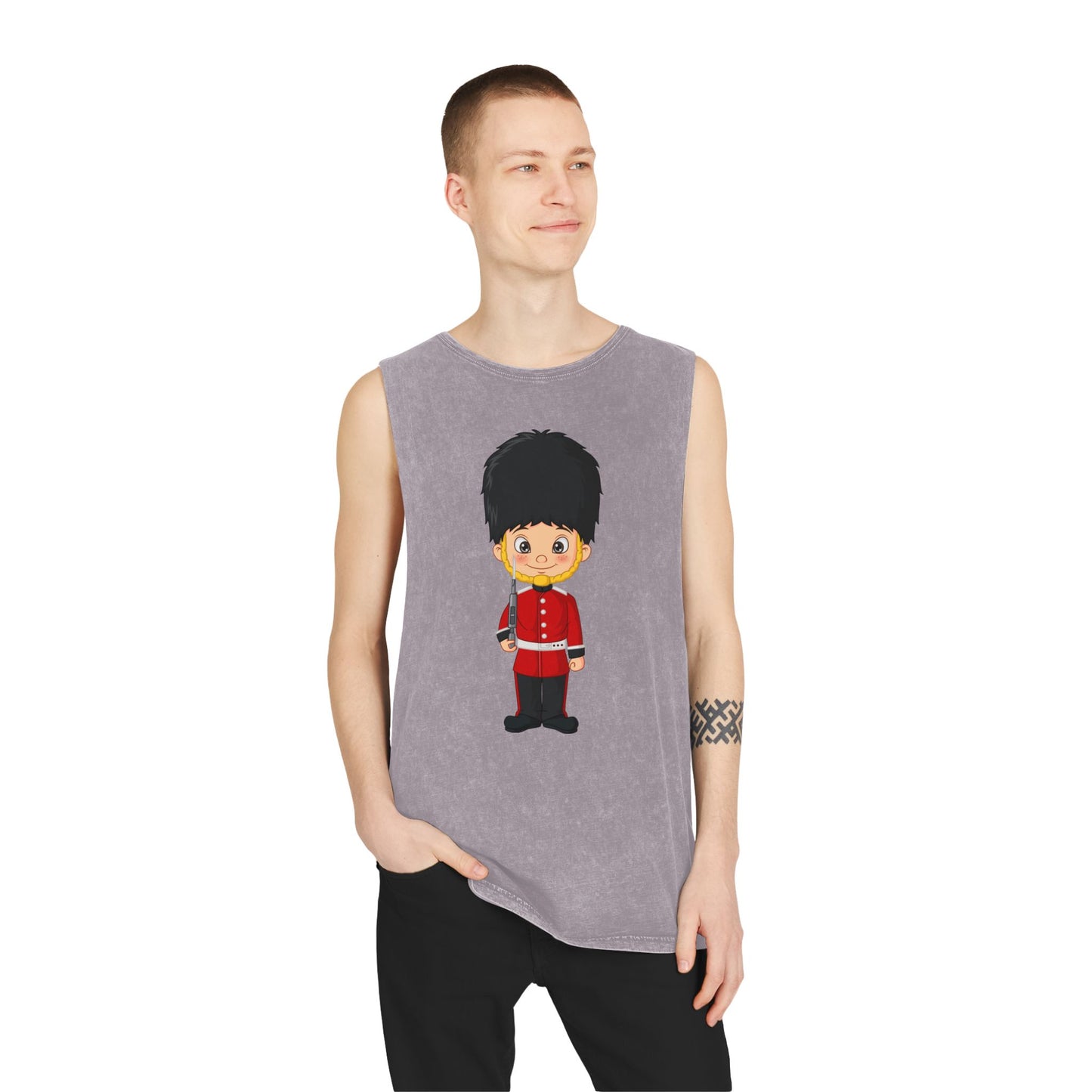 Unisex Stonewash Tank Top - British Soldier - Classic Military Elegance and Honor