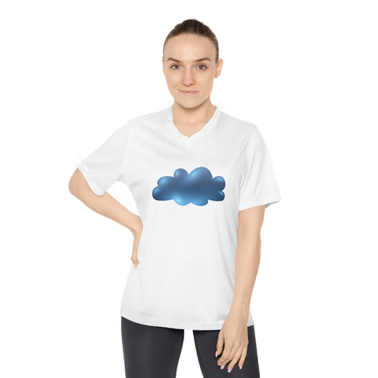 Women's Performance V-Neck T-Shirt - Relaxing Cloud Design for Active Living - Dreamy Cloud Design