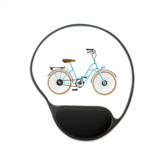 Bicycle Mouse Pad with Wrist Rest, Cute Office Accessory, Ergonomic Mousepad, Gift for Bikers, Desk Decor, Fun Work Supplies