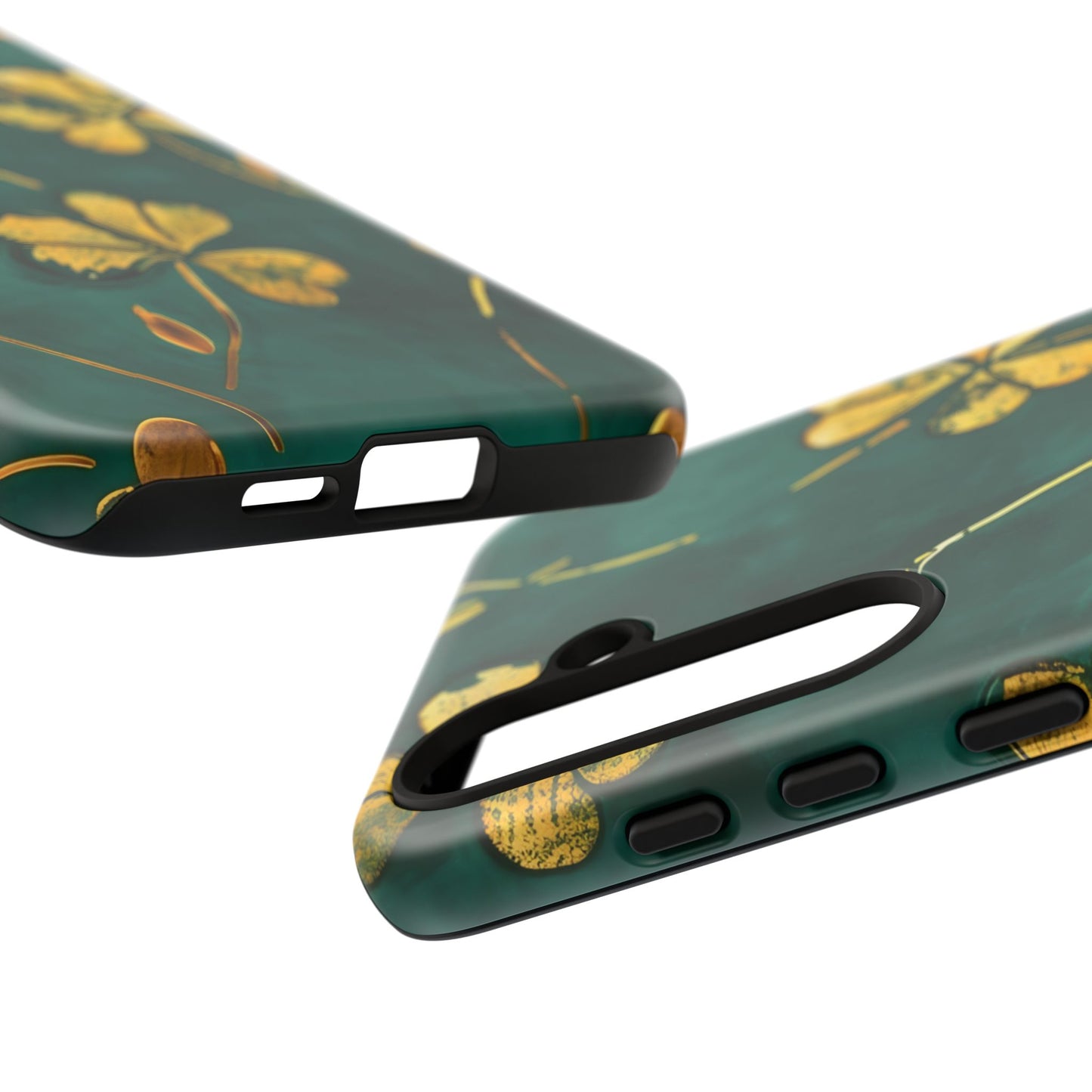 Floral Phone Case with Gold Accents, Tough Phone Cover, Stylish Phone Protector, Unique Gift for Her, Nature Lover Accessory