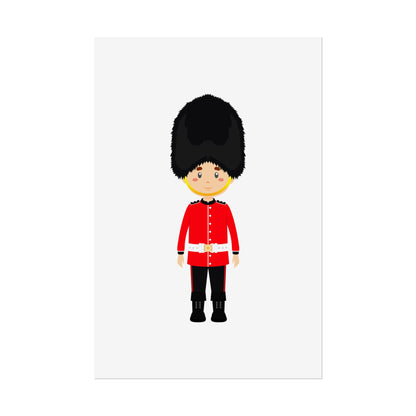Adorable British Soldier Rolled Posters, Kids Room Decor, Unique Gift, Nursery Art, Educational Wall Art