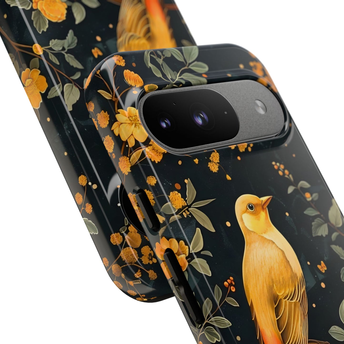 Floral Phone Case, Tough Cases with Bird Design, Nature Lover Gift, Stylish Protection, Birthday Present, Floral Phone Cover