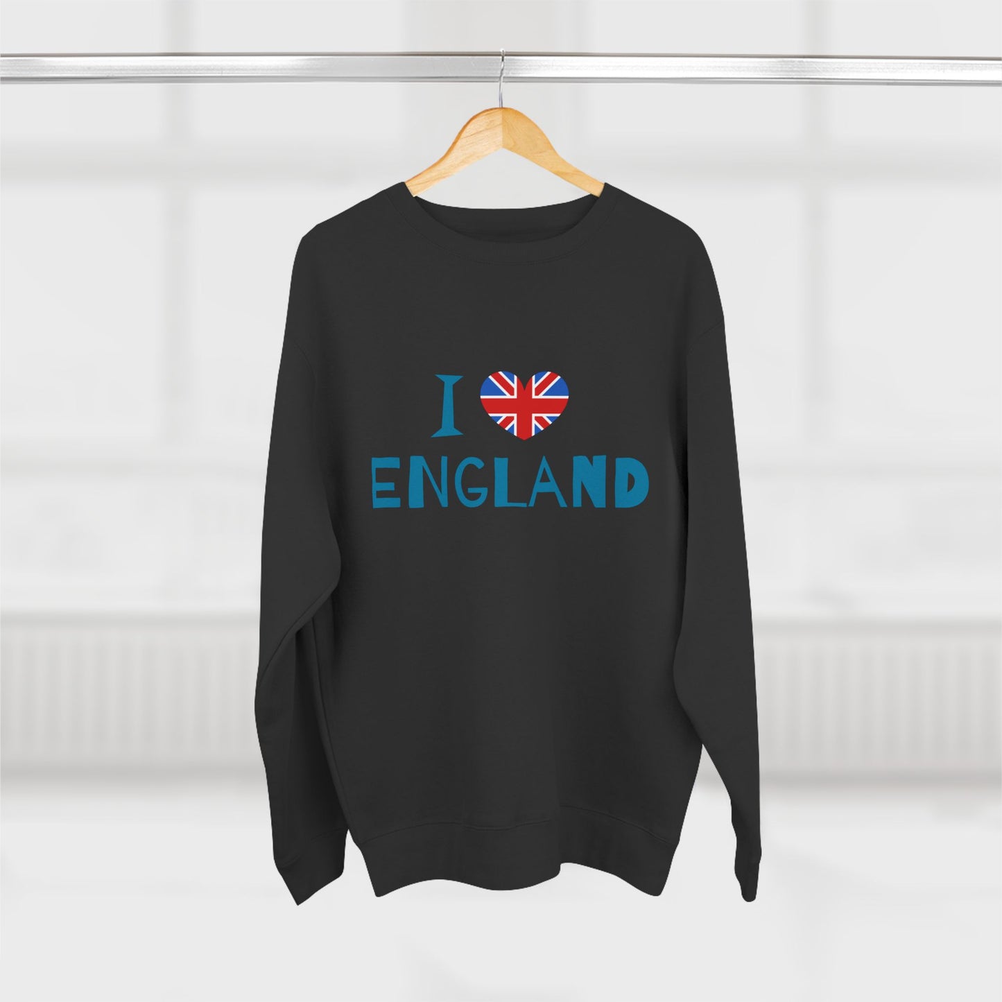 Unisex Crewneck Sweatshirt - I Love England - Union Jack Heart Design