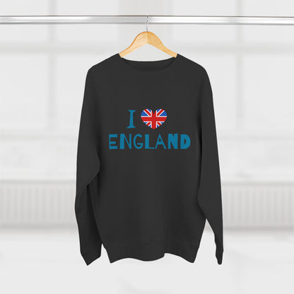 Unisex Crewneck Sweatshirt - I Love England - Union Jack Heart Design