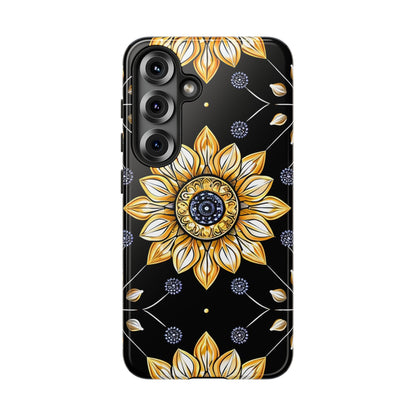 Floral Phone Case with Mandala Design, Tough Cases for iPhone & Samsung, Boho Style, Gift for Her, Unique Accessories