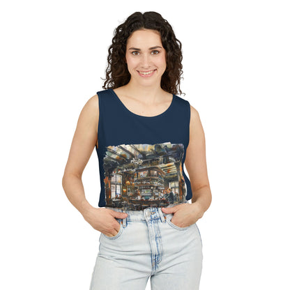 Unisex Garment-Dyed Tank Top - Cozy British Pub - London