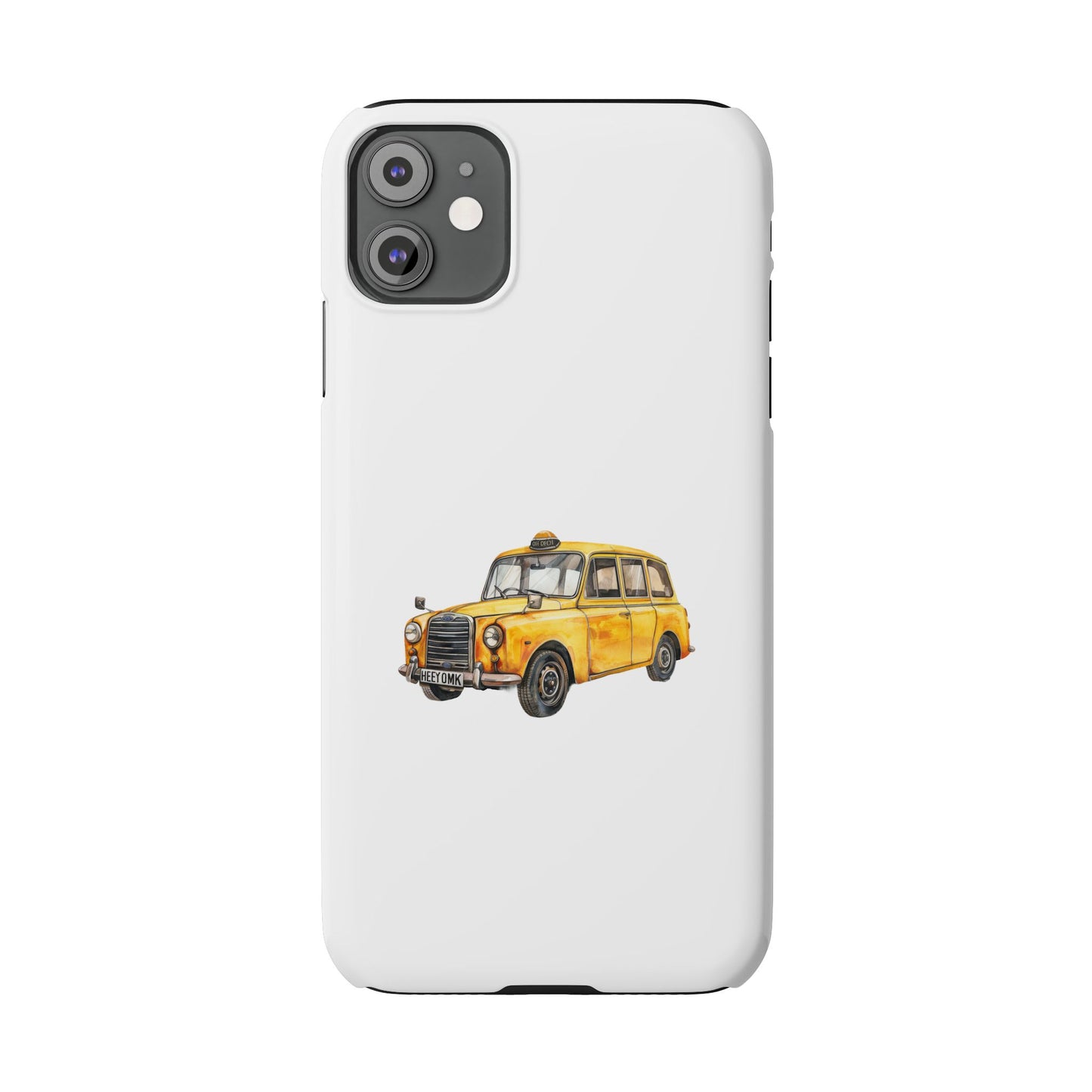 Vintage Yellow Taxi Slim Phone Case, NYC Taxi Accessory, Perfect Gift for Travelers, Phone Protection, Car Enthusiasts, Urban Style