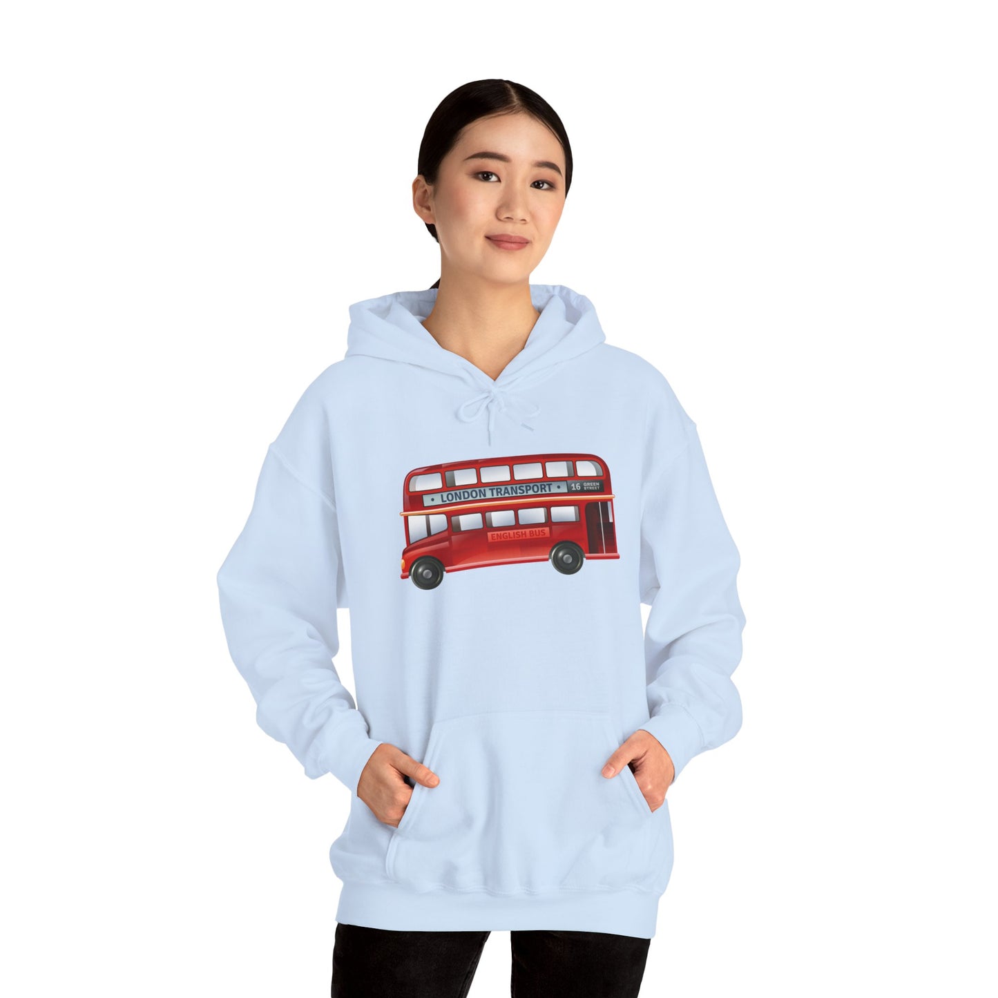 Unisex Heavy Blend™ Hooded Sweatshirt - Icon on Wheels - London’s Double-Decker Bus