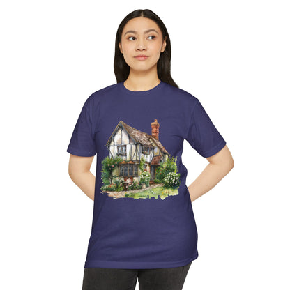 Unisex CVC Jersey T-shirt - From Thatched Roofs to Stone Walls - British Village Houses