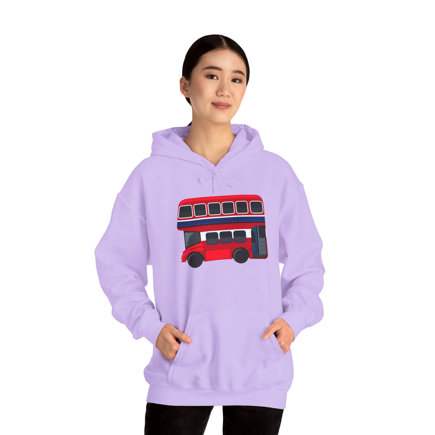 Unisex Heavy Blend™ Hooded Sweatshirt - All Aboard! - The London Double-Decker Bus
