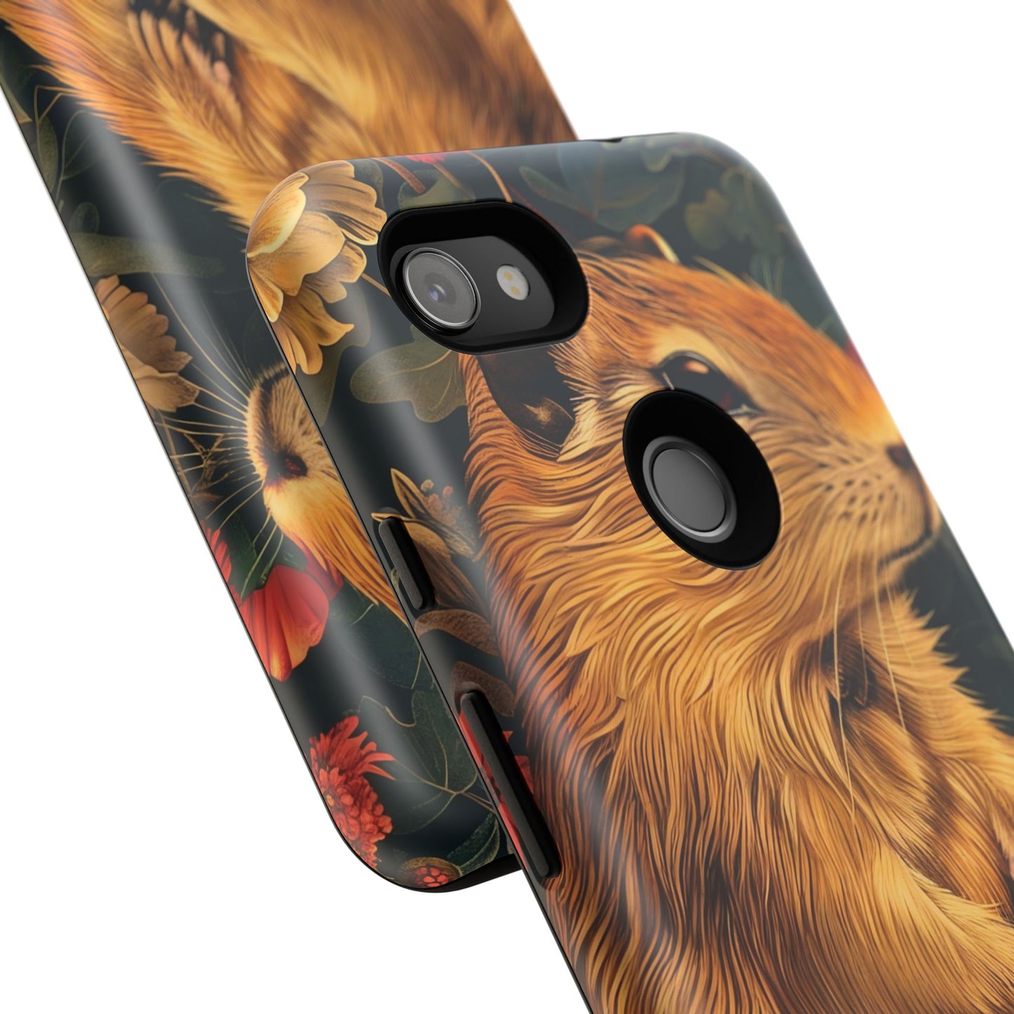 Cute Animal Phone Case, Floral Design Tough Cases for Nature Lovers, Gifts for Her, Customizable Mobile Accessory, Pet Lover Phone Cover