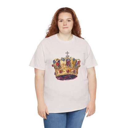 Unisex Heavy Cotton Tee - British Royal Crown Design - Iconic Symbol of Monarchy