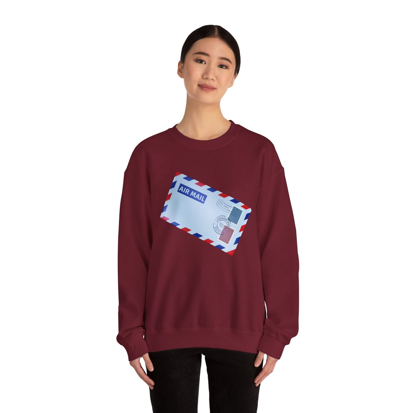 Unisex Heavy Blend™ Crewneck Sweatshirt - Vintage British Air Mail - Classic Postal Design