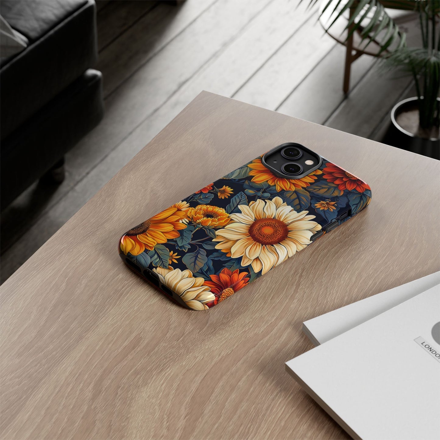 Floral Tough Phone Case | Sunflower Design, iPhone Cover, Protective Case, Gifts for Her, Floral Phone Accessory