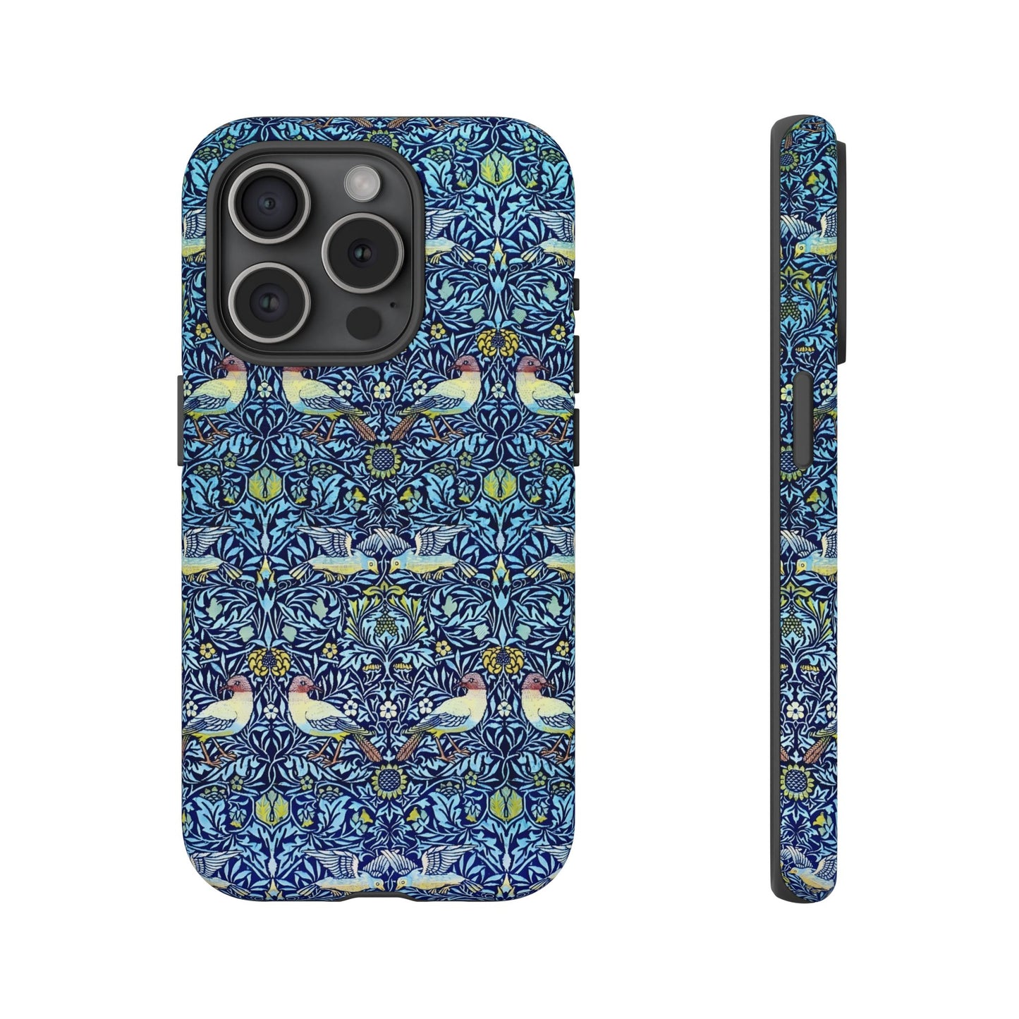 Bird and Floral Pattern Phone Case, Tough Cases, Gift for Nature Lovers, Eco-friendly, Custom Phone Accessories, All-Occasion