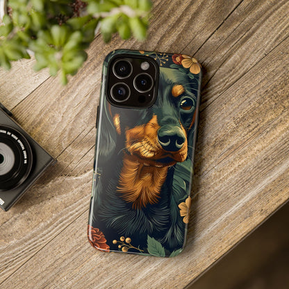 Dachshund Phone Case, Floral Pet Phone Cover, Dog Lover Gift, Tough Phone Case, Custom Dachshund Design, Unique Dog Owner Accessory