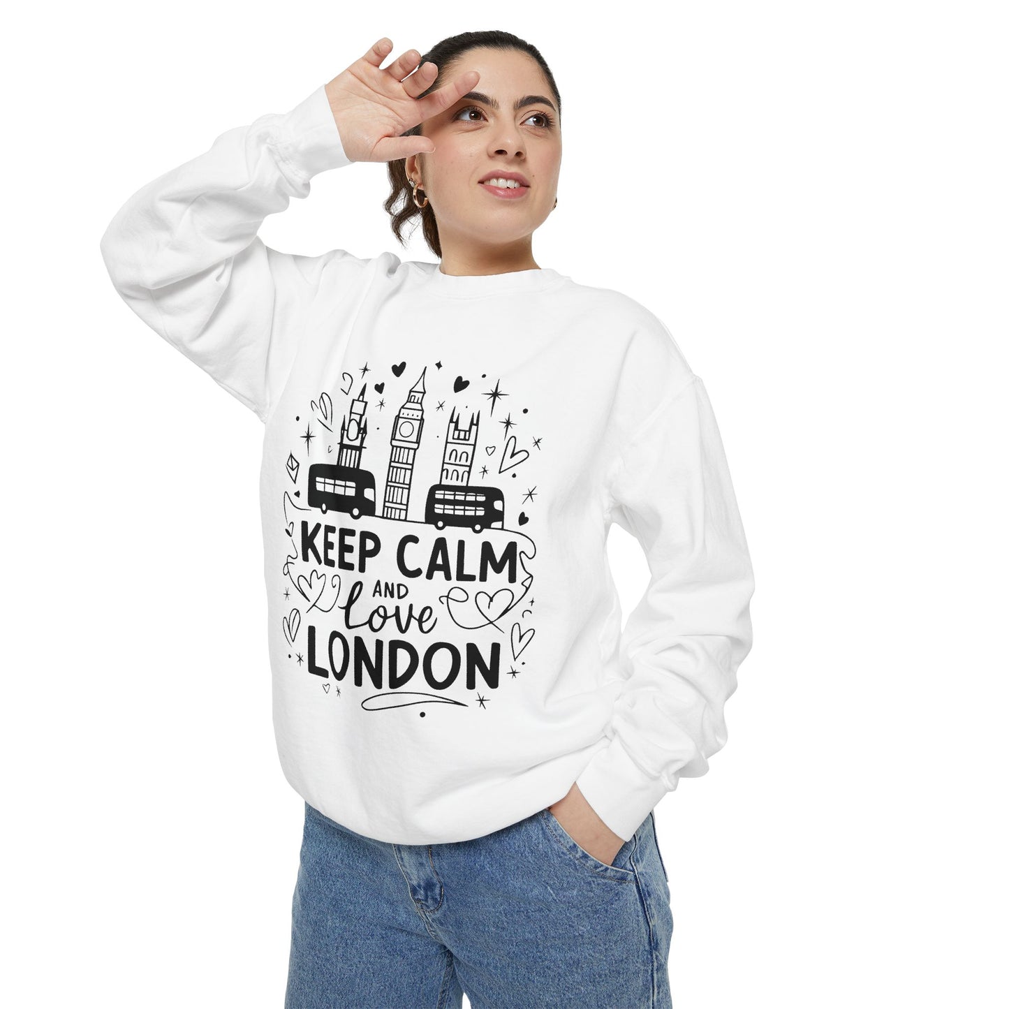 Unisex Garment-Dyed Sweatshirt - Keep Calm and love London