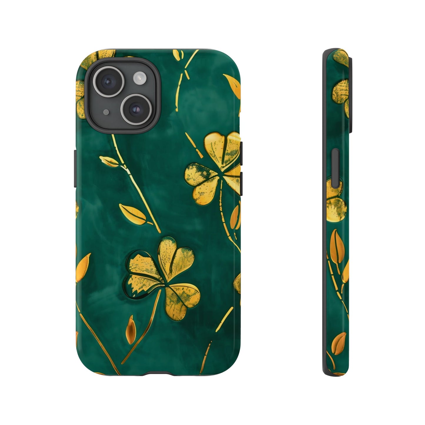 Floral Phone Case with Gold Accents, Tough Phone Cover, Stylish Phone Protector, Unique Gift for Her, Nature Lover Accessory