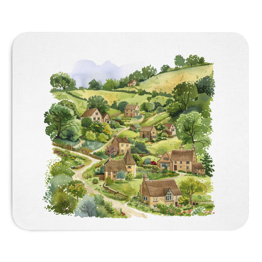 Charming Countryside Mouse Pad, Rustic Decor, Desk Accessory, Eco-Friendly Gift, Home Office Decor, Office Essentials