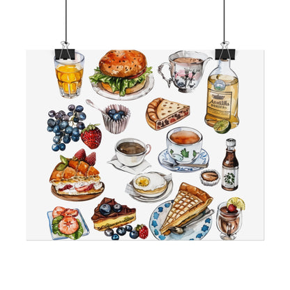 Foodie Wall Art Print, Kitchen Decor, Gourmet Food Poster, Culinary Art for Food Lovers, Cafe Aesthetic Home Decor