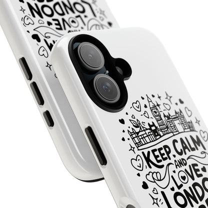 London Vibes Phone Case – Keep Calm Design, iPhone Accessories, Gift for Travelers, London Souvenir, Unique Cell Phone Cover