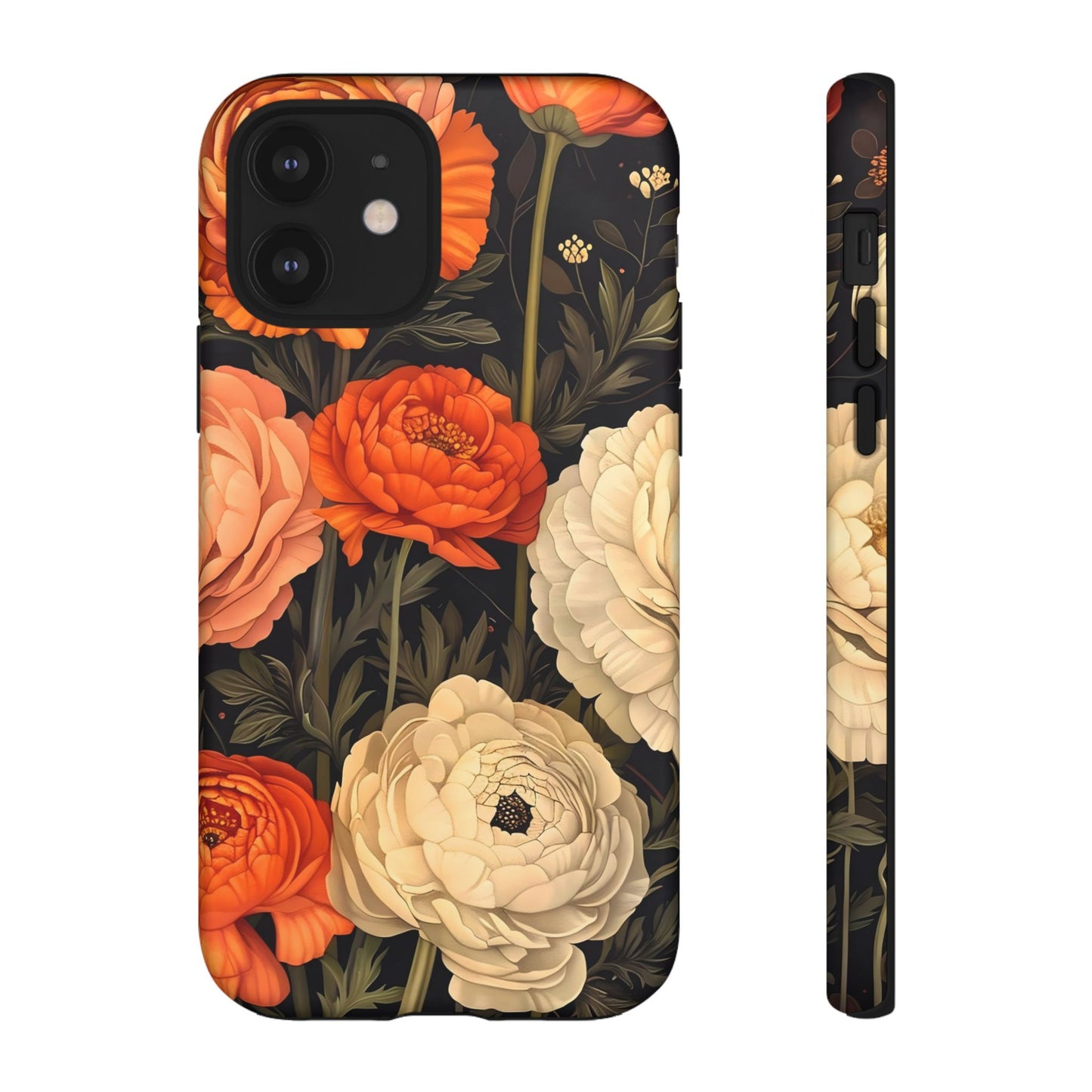 Floral Phone Case with Tough Protection, Blooming Ranunculus Design, Durable Cover, Gift for Flower Lovers, Eco-Friendly Phone Accessory