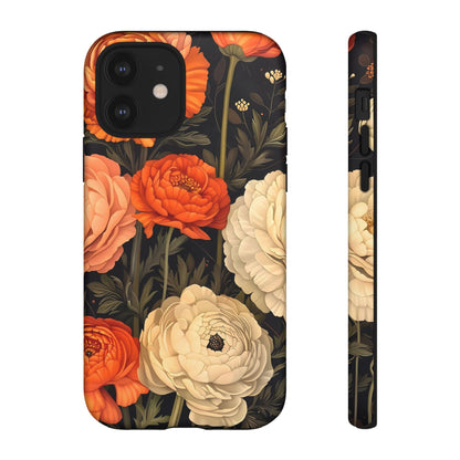 Floral Phone Case with Tough Protection, Blooming Ranunculus Design, Durable Cover, Gift for Flower Lovers, Eco-Friendly Phone Accessory