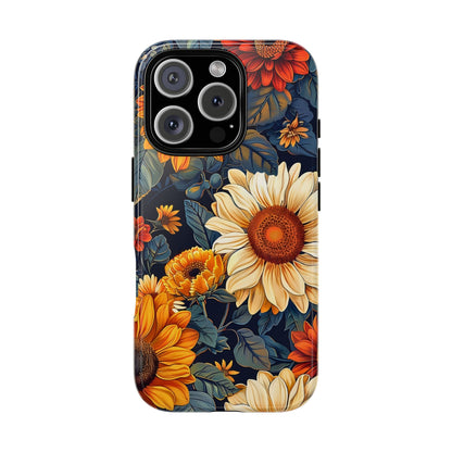 Floral Tough Phone Case | Sunflower Design, iPhone Cover, Protective Case, Gifts for Her, Floral Phone Accessory