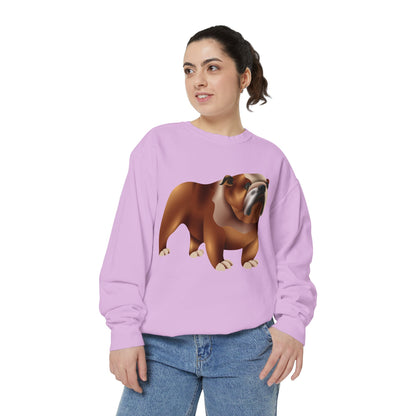 Unisex Garment-Dyed Sweatshirt - Adorable British Dog