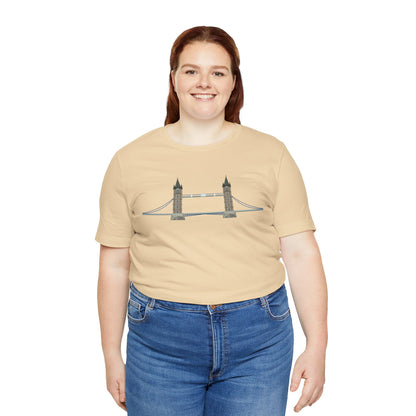 Unisex Jersey Short Sleeve Tee - Tower Bridge - Iconic London Landmark Illustration