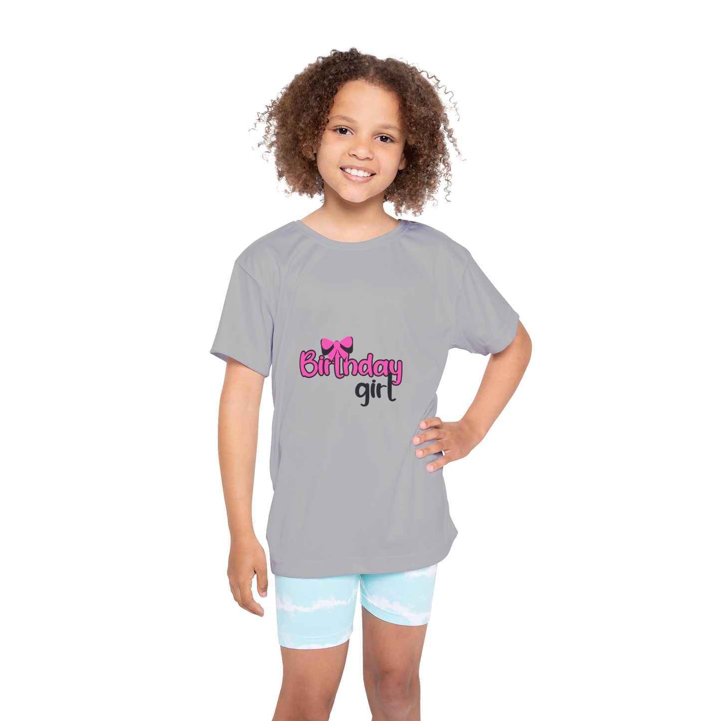 Sports Jersey - Girly Birthday Girl with Leopard Rainbow Clipart - Fun & Stylish Activewear
