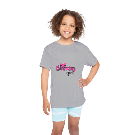 Sports Jersey - Girly Birthday Girl with Leopard Rainbow Clipart - Fun & Stylish Activewear