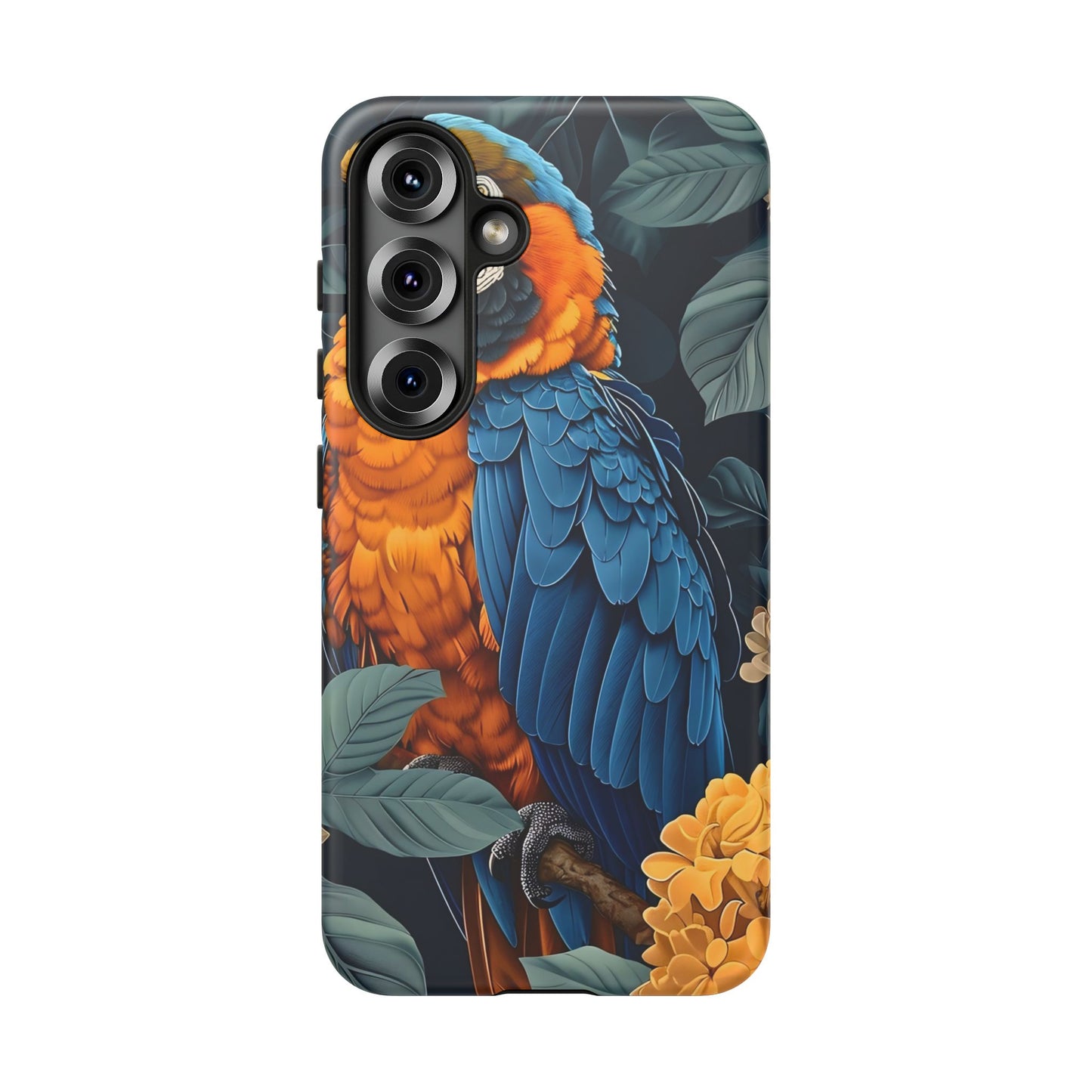 Tropical Parrot Phone Case - Tough Cases, Colorful Phone Cover, Nature Lover Gift, Floral Design, Bird Lover Accessory